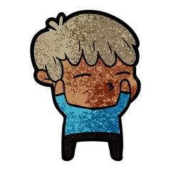 cartoon curious boy