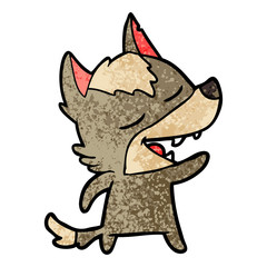 cartoon wolf laughing