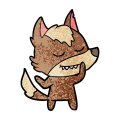 friendly cartoon wolf