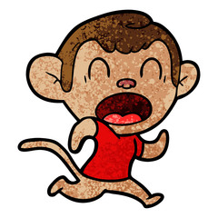 shouting cartoon monkey running