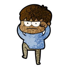annoyed cartoon boy