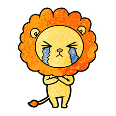 cartoon crying lion