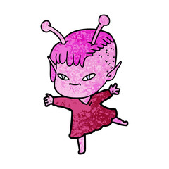 cute cartoon alien girl