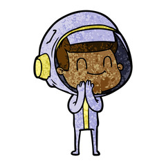happy cartoon astronaut