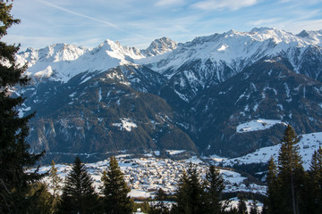 Trail near Kuhalm in the ski resort Serfaus Fiss Ladis in Austria