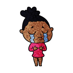 cartoon crying woman