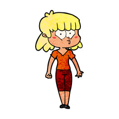 cartoon whistling girl