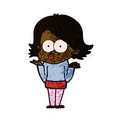 cartoon girl pouting