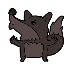 cartoon halloween werewolf howling