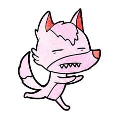 cartoon wolf showing teeth