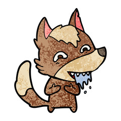 cartoon hungry wolf