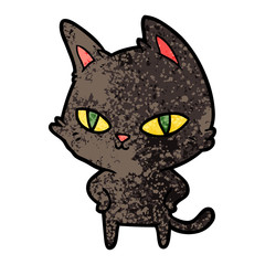 cartoon cat with bright eyes