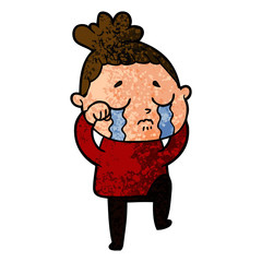 cartoon crying woman