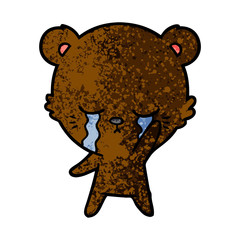 crying bear cartoon character