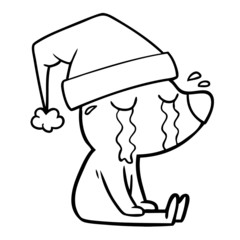 cartoon crying sitting polar bear