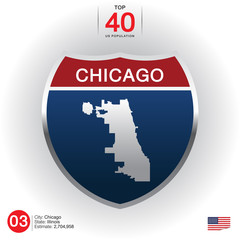 The City label and map united state of america In American Signs Style