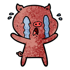 crying pig cartoon