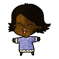 happy cartoon girl