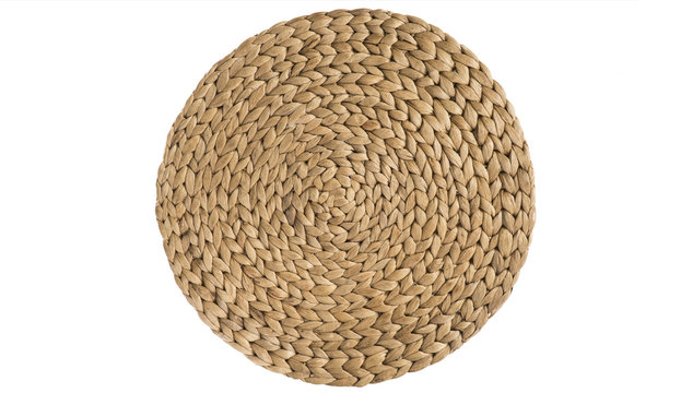 straw table mats, place mat, pot holder, dining table placemat, cup mat on the white background