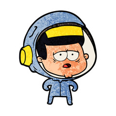 cartoon tired astronaut