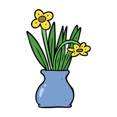 cartoon flowers in vase