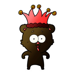 Obraz premium laughing teddy bear cartoon wearing hat