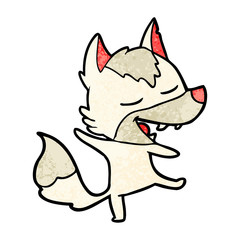 cartoon wolf laughing