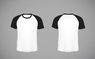 Men's slim-fitting short sleeve baseball shirt. Black Mock-up design template for branding.