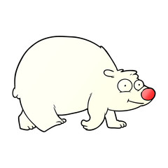 happy polar bear walking