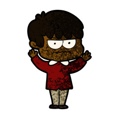 annoyed cartoon boy