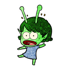 cartoon shocked alien girl