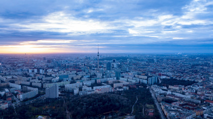 Skyline of Berlin by sunset 