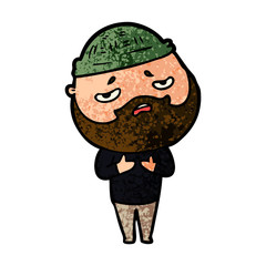 cartoon worried man with beard