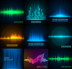 Set of vector audio scales.