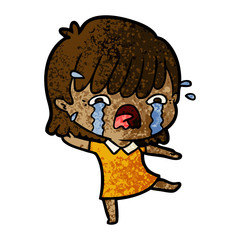 cartoon girl crying