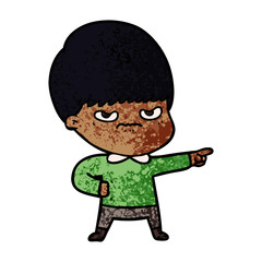 annoyed cartoon boy