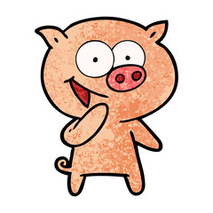 Obraz na płótnie Canvas laughing pig cartoon