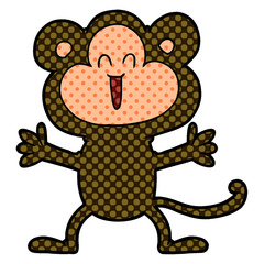 cartoon happy monkey