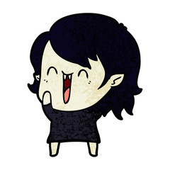 cute cartoon happy vampire girl