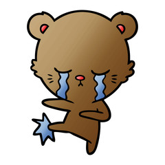 crying bear cartoon character