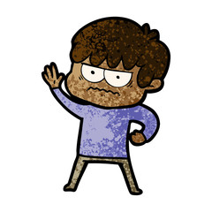 annoyed cartoon boy