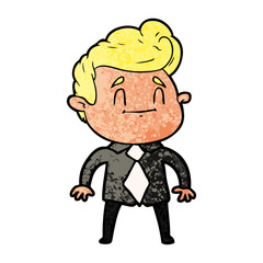 happy cartoon man in office clothes