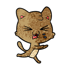 cartoon cat hissing