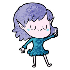 happy cartoon elf girl