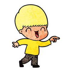 happy cartoon boy