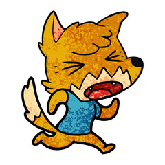 angry cartoon fox running