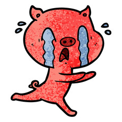 crying pig cartoon