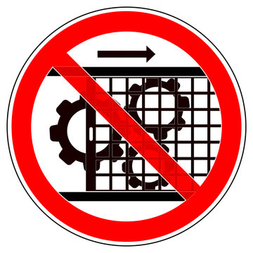 srr313 SignRoundRed - german - Verbotszeichen: Schutzeinrichtung entfernen verboten / Gitter - english - prohibition sign - grid / removing or defacing protective device prohibited - xxl g5777