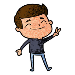 happy cartoon man