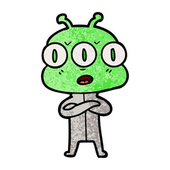 cartoon three eyed alien